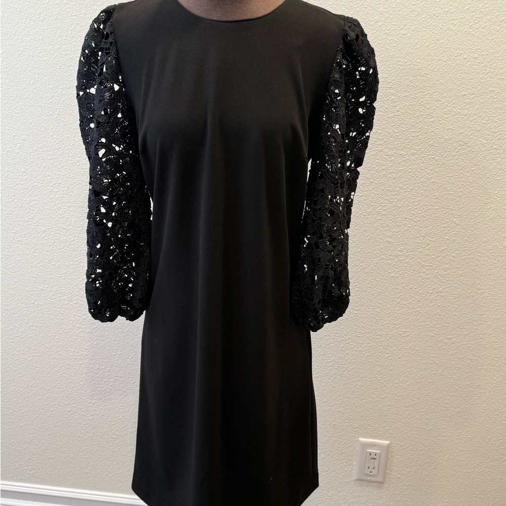 Karl Lagerfeld Black Sequin Embellished Sheath Dress
